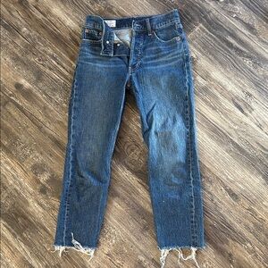GAP Frayed Hem Blue Ankle Jeans